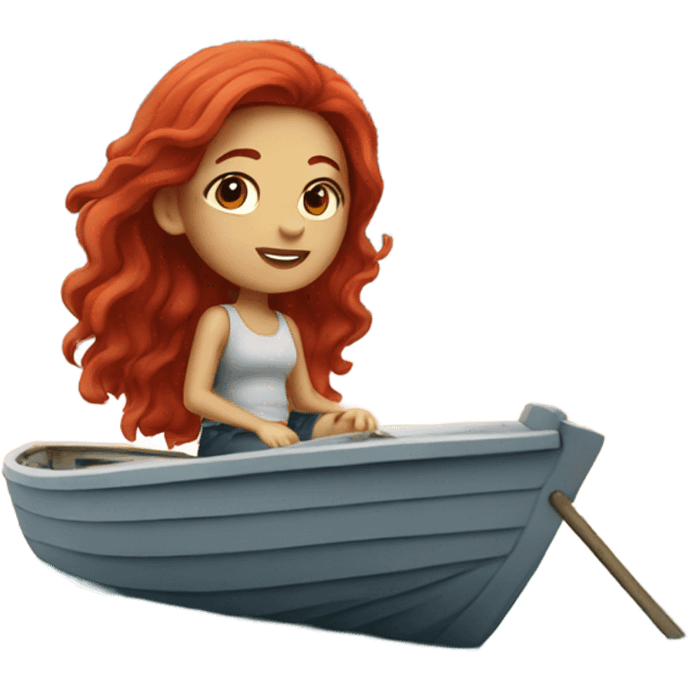 red hair girl on a boat emoji