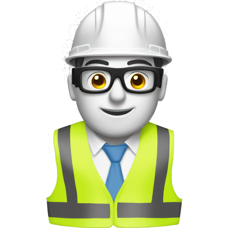 construction white hard hat helmet safety glasses emoji