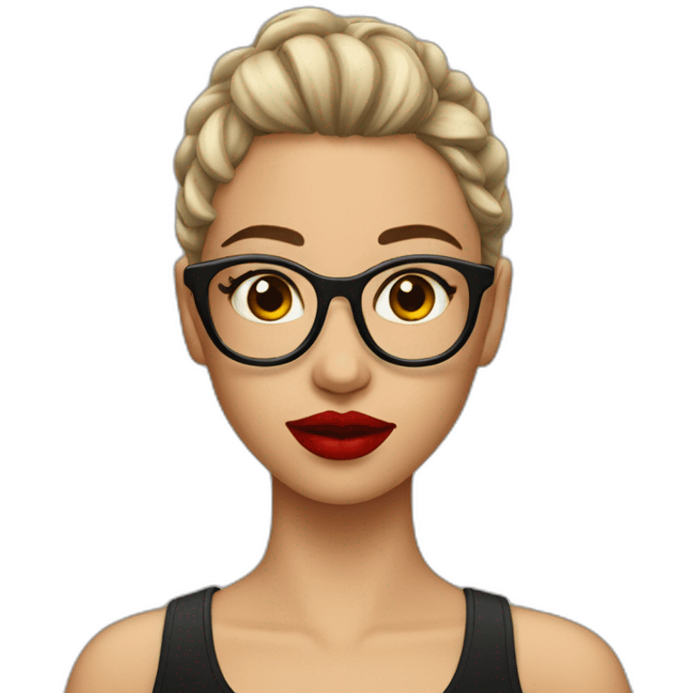 genz girl emoji with red lipstick emoji