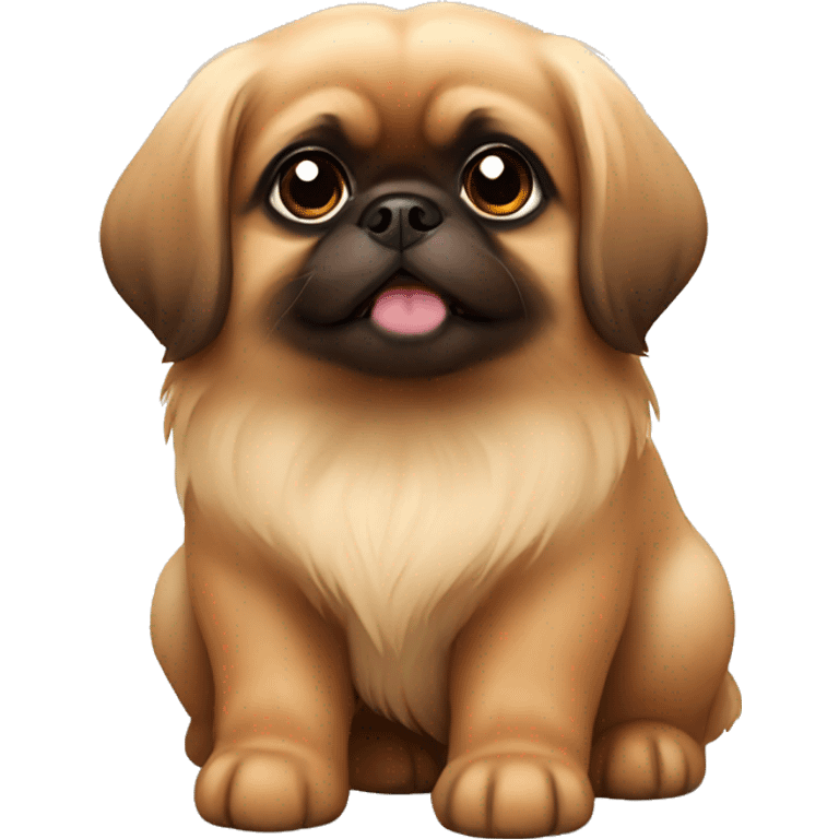 Brown Pekingese puppy  emoji