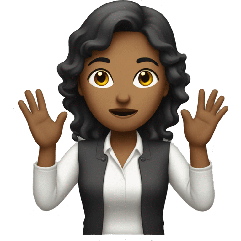 Women with her hands up in defense  emoji