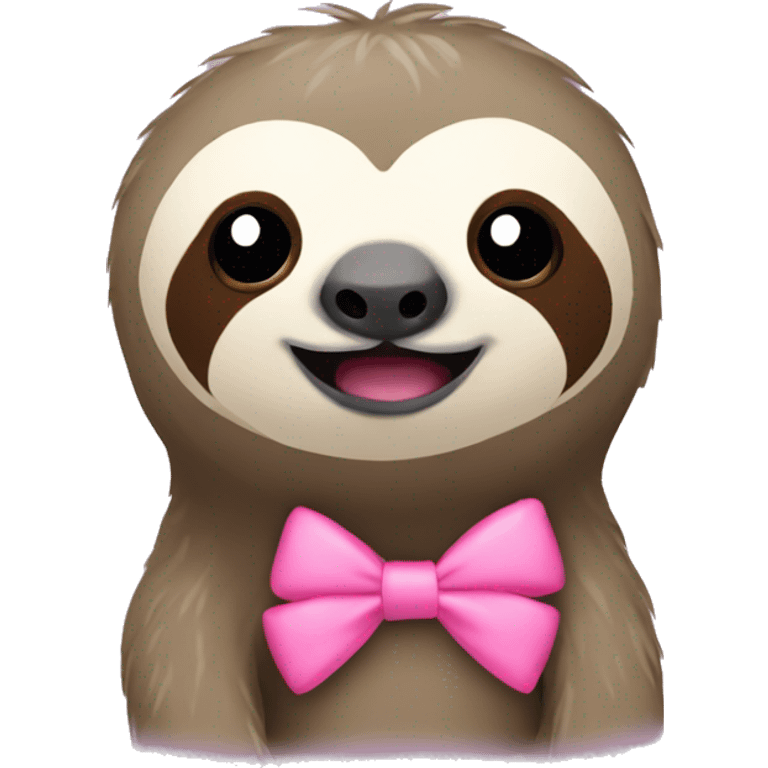 Sloth with a pink bow on top of the head emoji