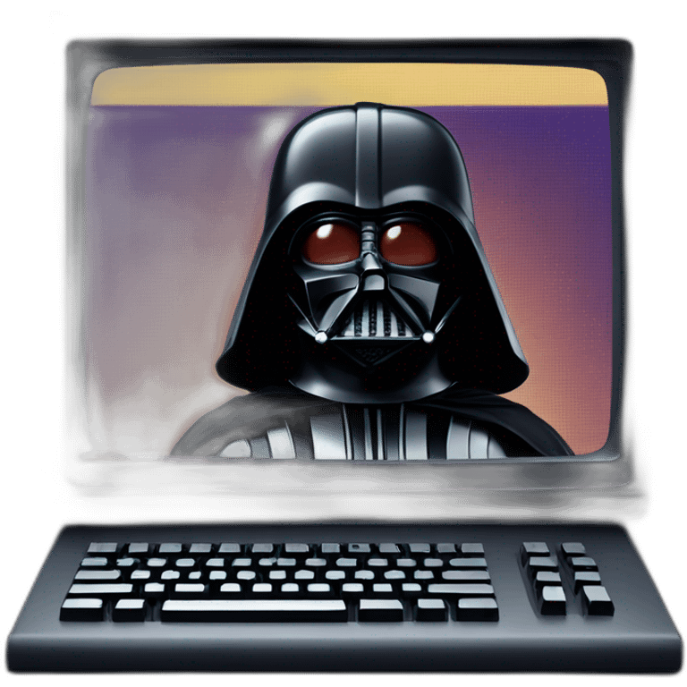 dark vador jouant sur un amstrad cpc emoji