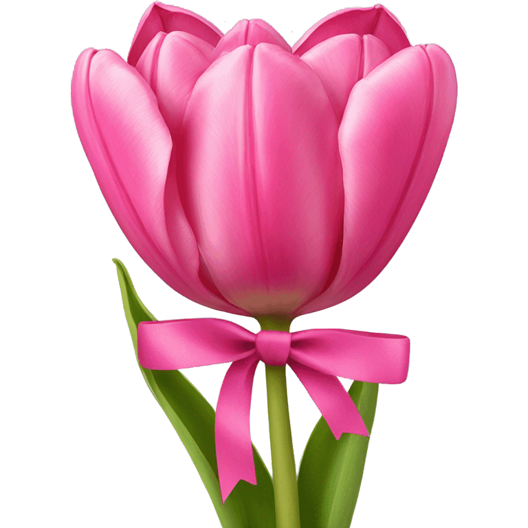 Pink tulips with a bow emoji