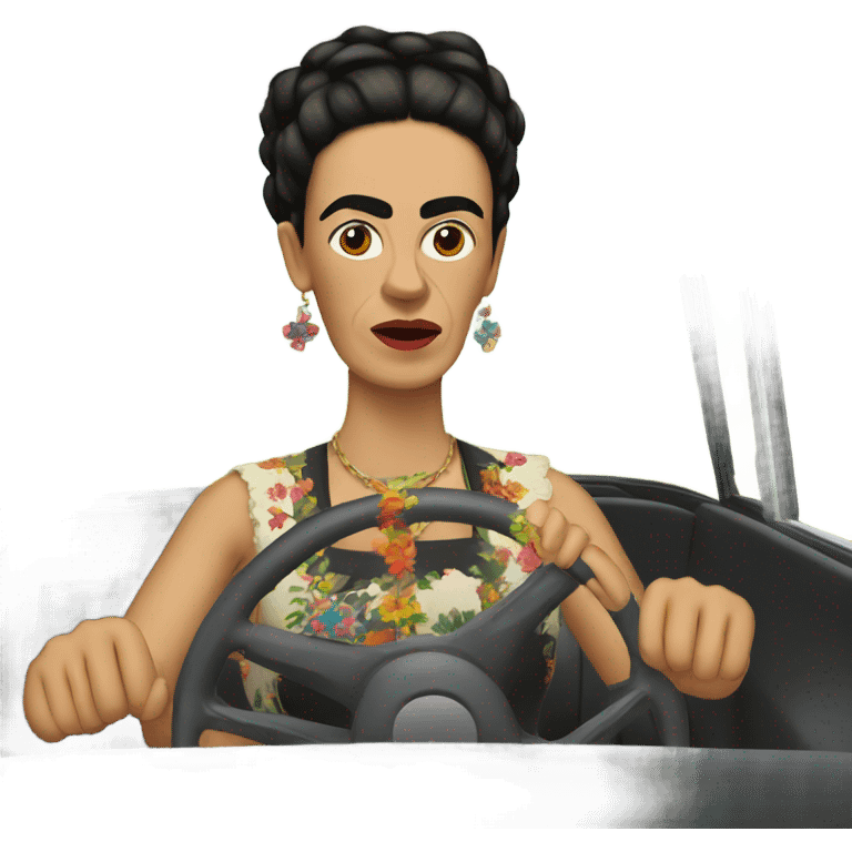 Frida driving car emoji