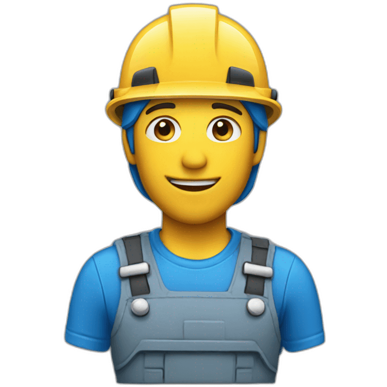 blue helmet worker emoji