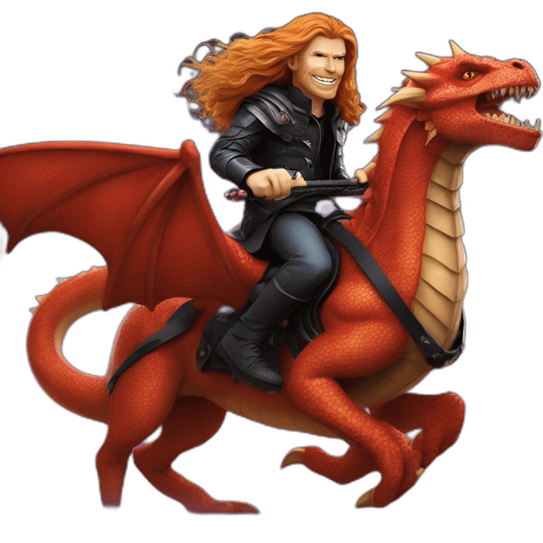 Dave Mustaine ridding dragon emoji