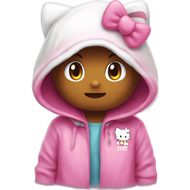 Hello Kitty with a hodie  emoji