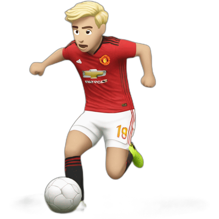 blonde manchester united player kicking emoji