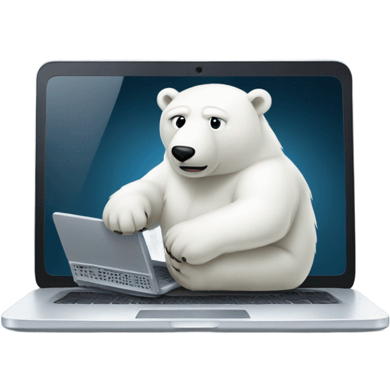 Polar bear with laptop emoji