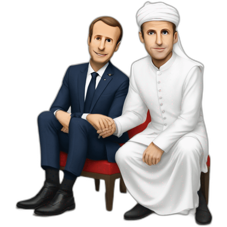 Macron with muslim outfeet emoji