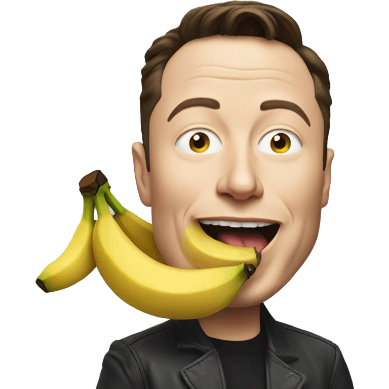 Elon Musk eats a banana emoji