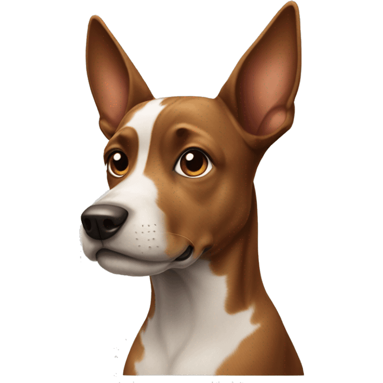 Dog with one brown spot and pointy ears emoji