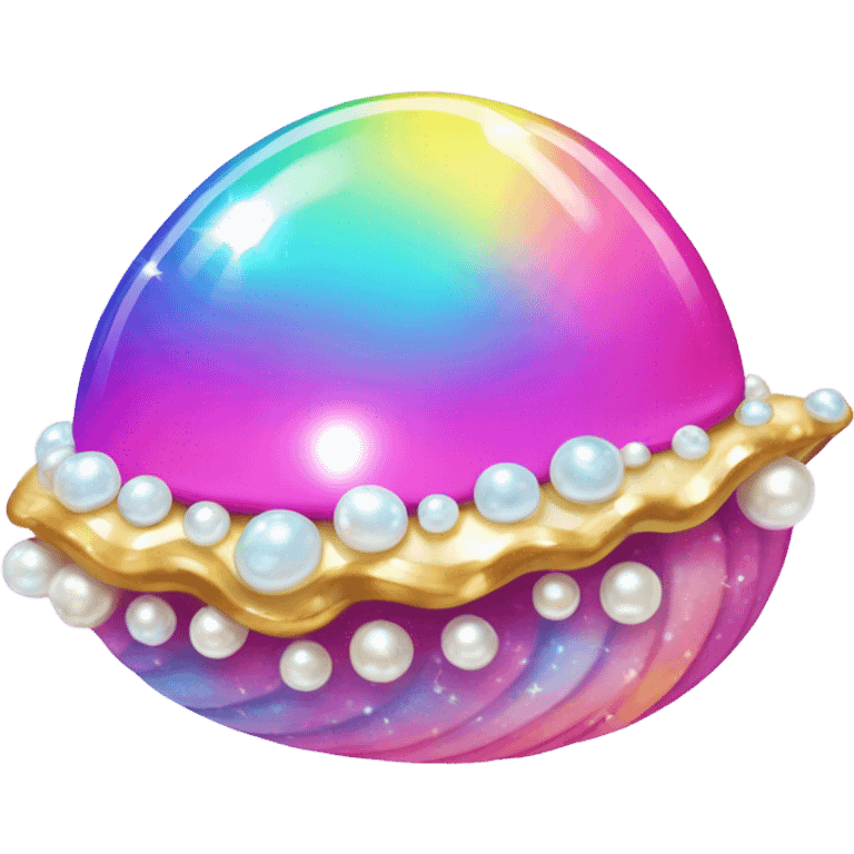 Lisa Frank sparkle clam with pearl  emoji