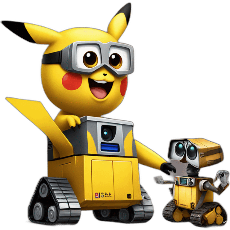 Pikachu and wall-e team up emoji