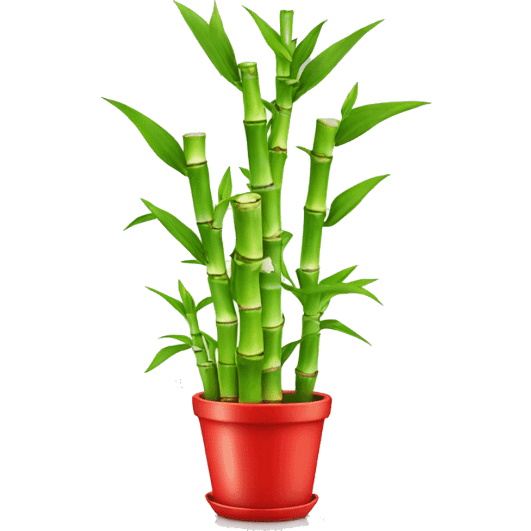 lucky bamboo in red pot emoji