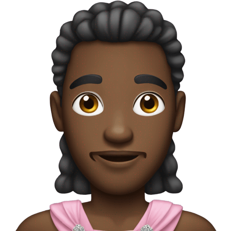 Black guy in a princess dress emoji