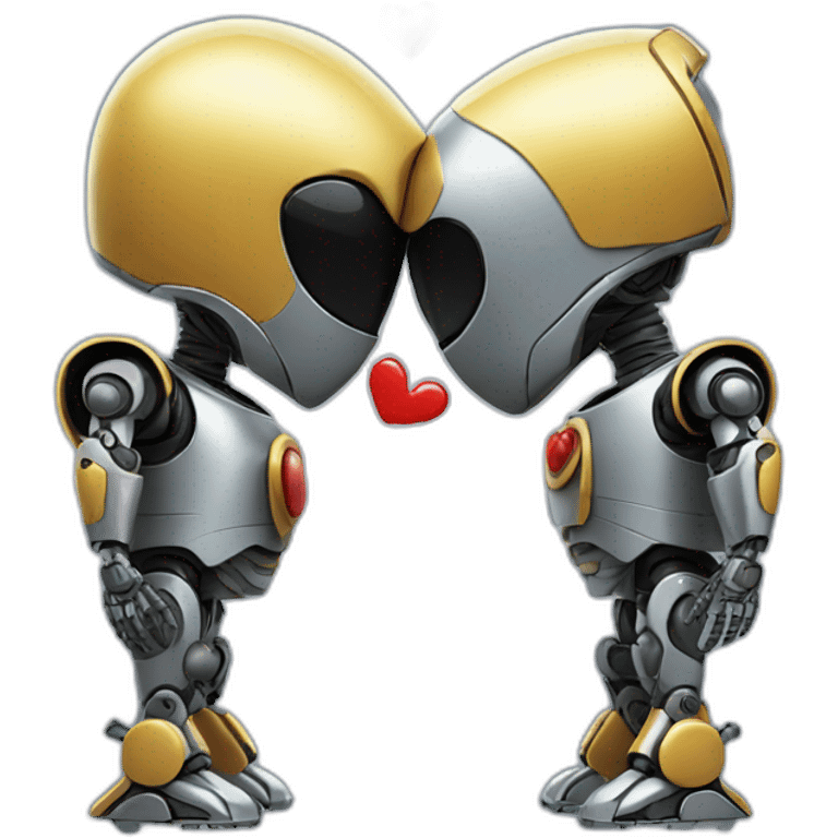 robot couple kissing emoji