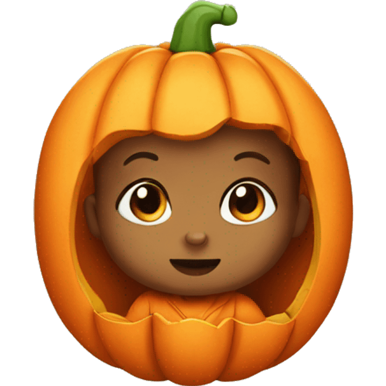 Baby in pumpkin costume  emoji