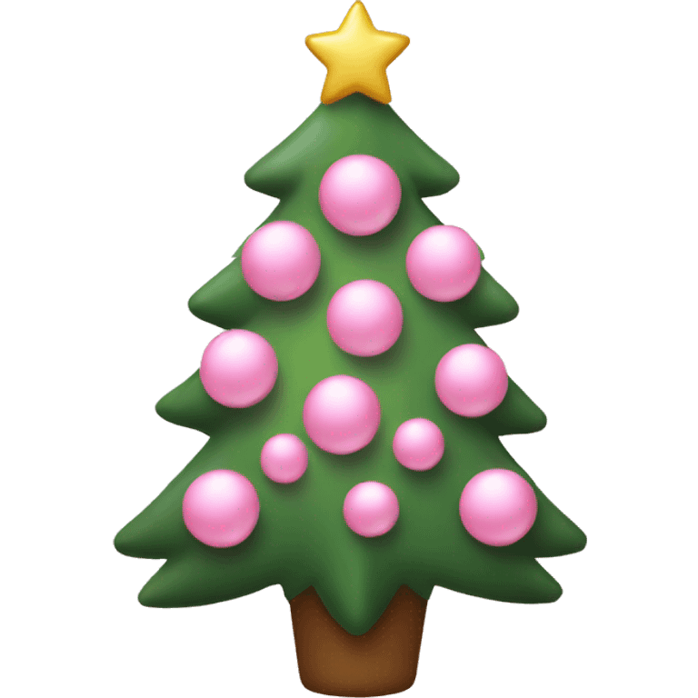 Christmas tree with light pink ornaments  emoji