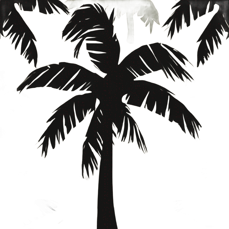 Black coconut tree silouhette  emoji