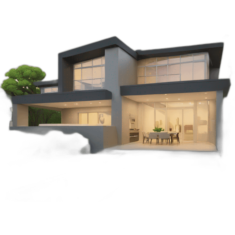 contemporary modern house emoji