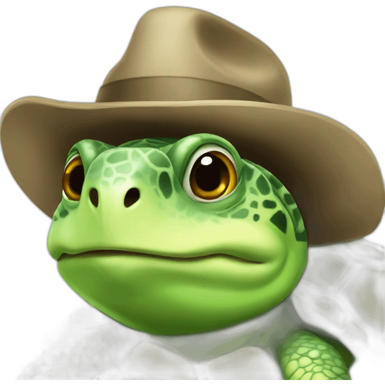 turtle in a hat  emoji