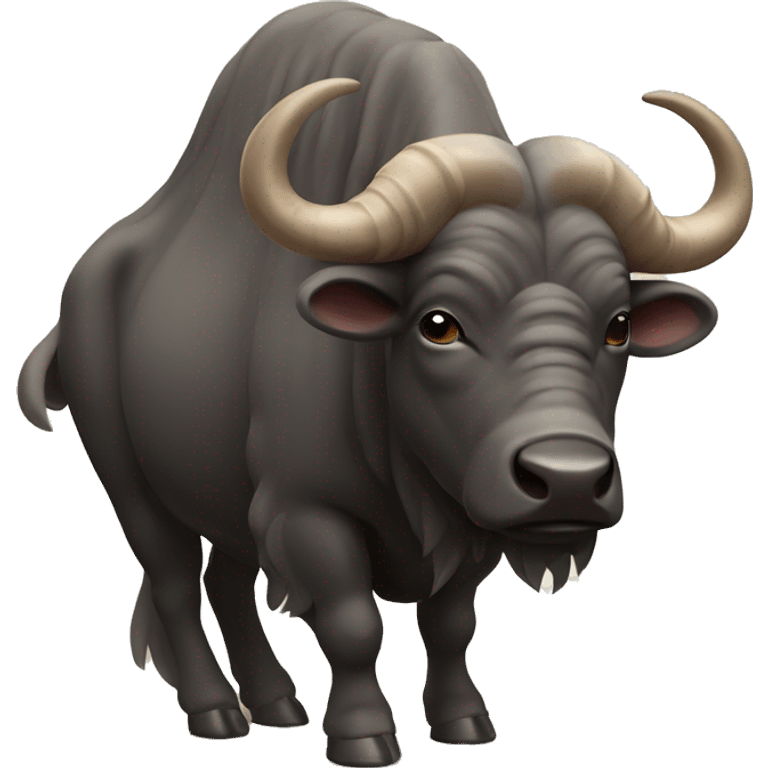 Cape buffalo with big curved horns from the front emoji