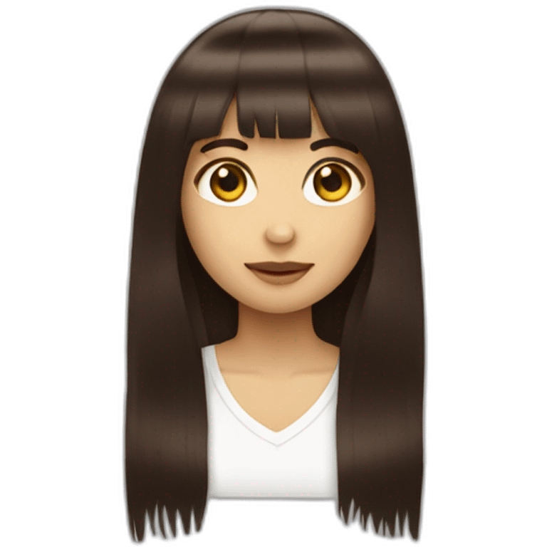 dark-brown-long-hair-fringe-girl-with-black -eyes Download emoji emoji