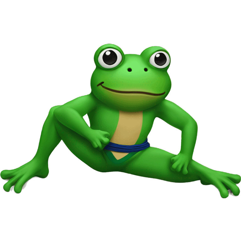 Frog doing Brazilian jiu jitsu emoji