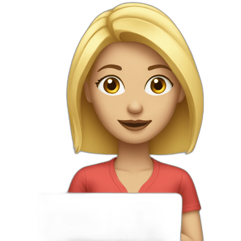 gal blonde gal working on laptop emoji