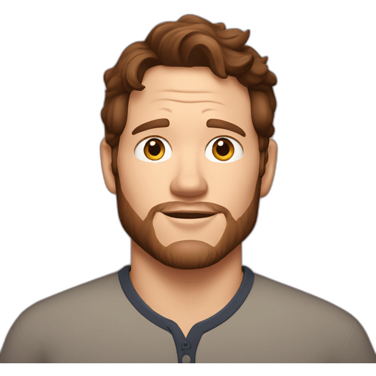 Chris Pratt brunette cartoon wearing henley emoji