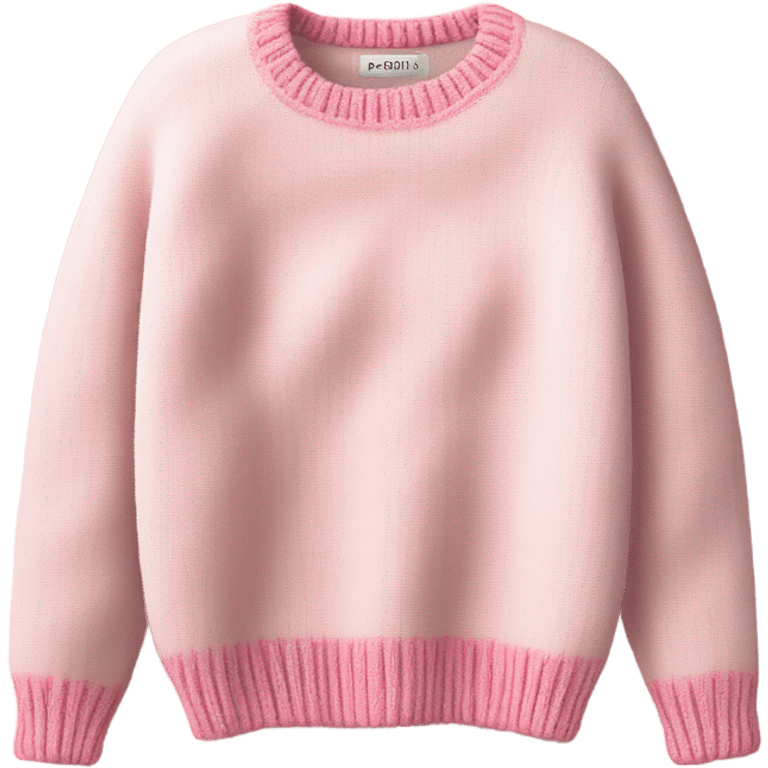 Pink and White cropped oversize wool sweater, isolated emoji