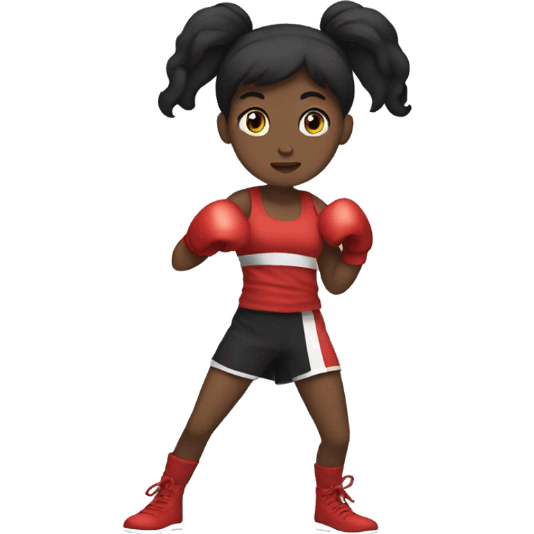 girl with dark hair boxing emoji