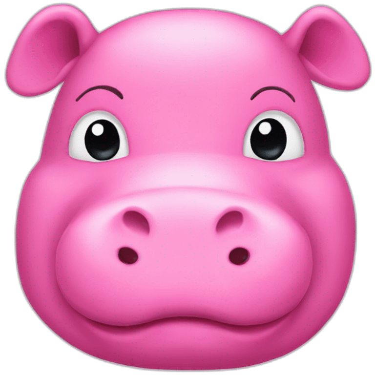 pink hippo with a smile emoji