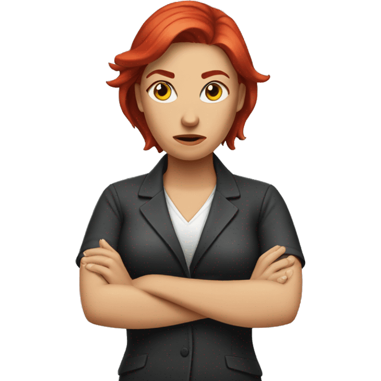 Woman red hair-manager crossed arms angry  emoji