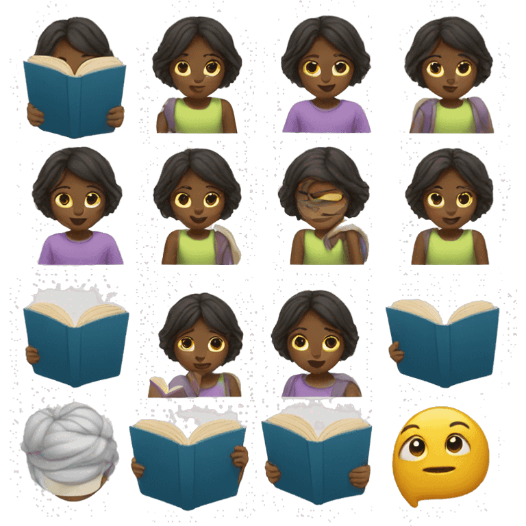 Girl read book  emoji