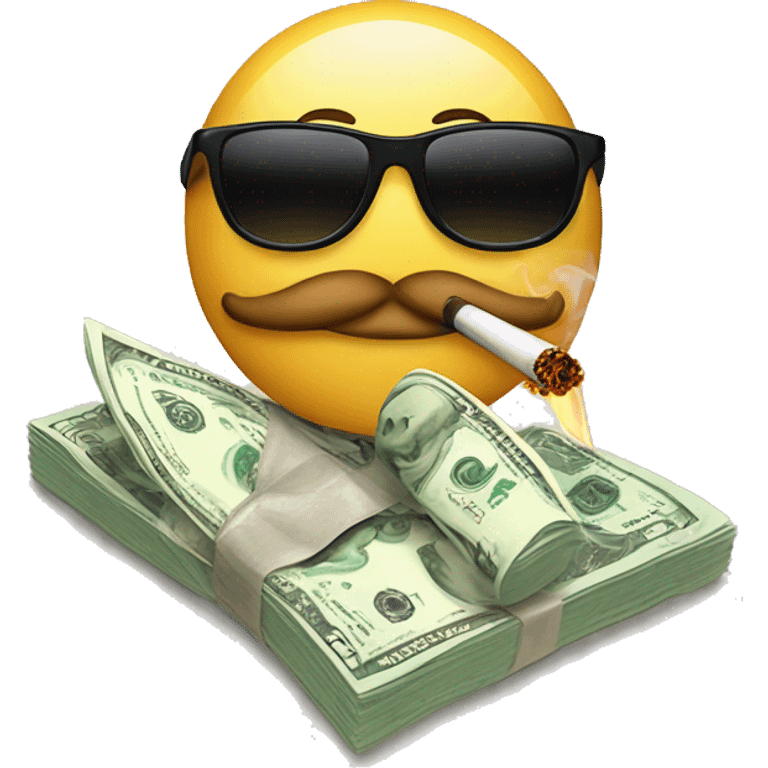 A money banknote with sunglasses smoking cigar  emoji