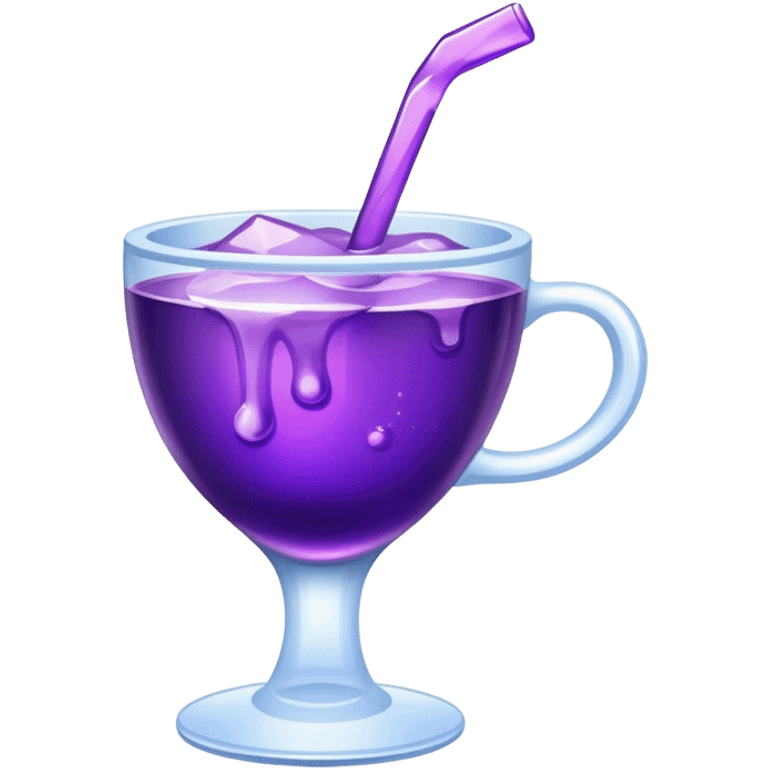 cup with purple liquid and ice emoji