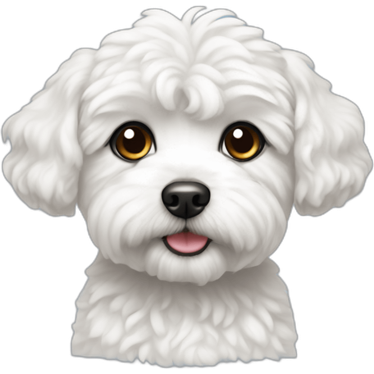 Black ear, white maltipoo emoji