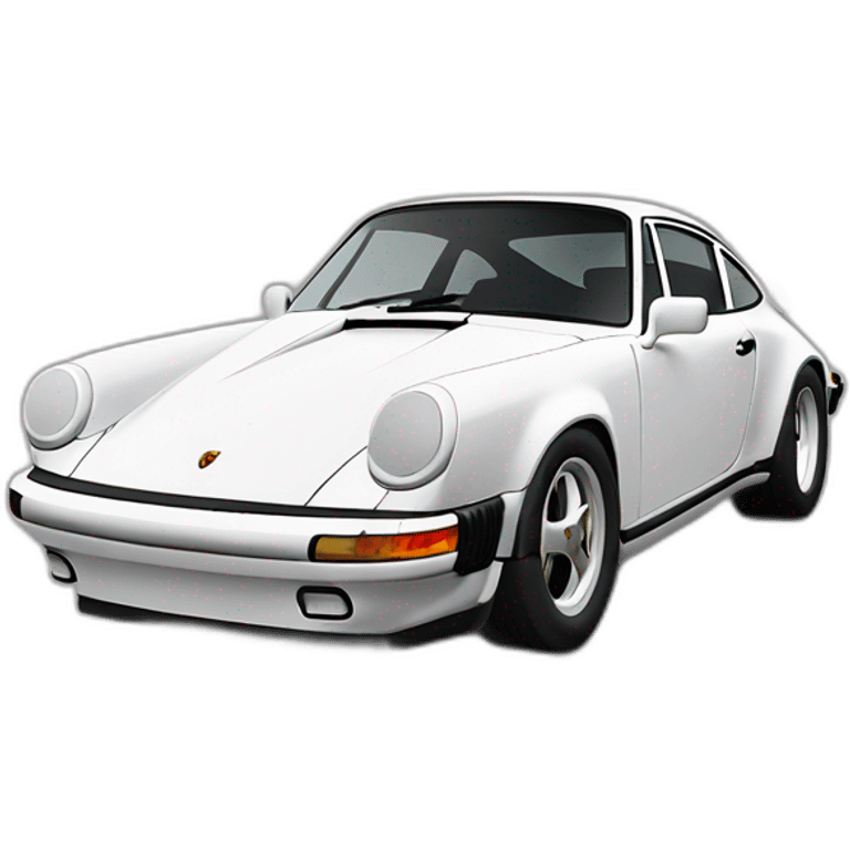 Une Porsche 911 récente, blanc emoji