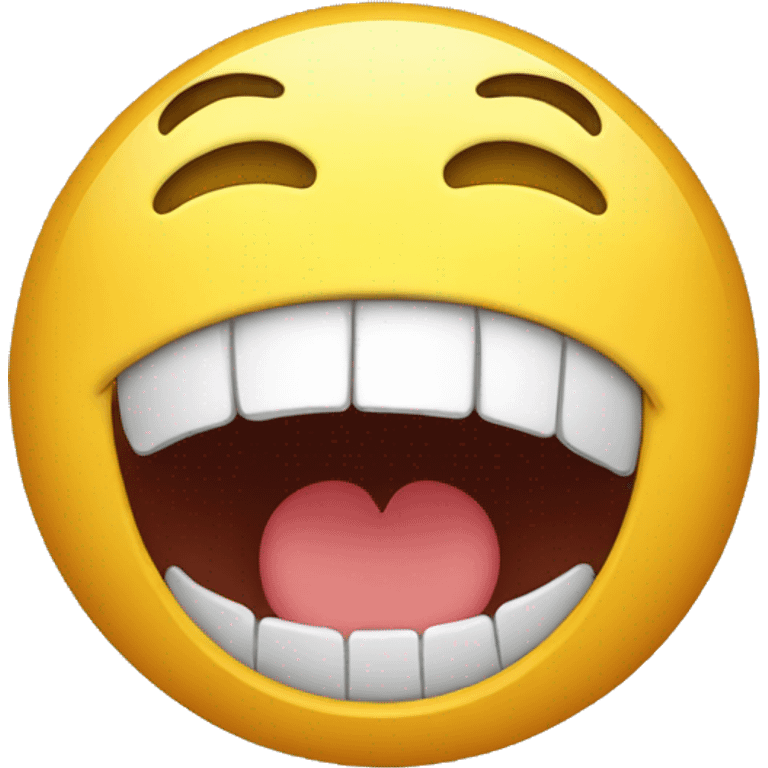 emoji laughing so hard that it's crying and spitting and it's jaw is hanging emoji