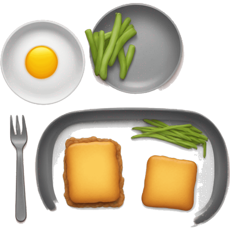 TV dinner tray in the style of iOS emoji emoji