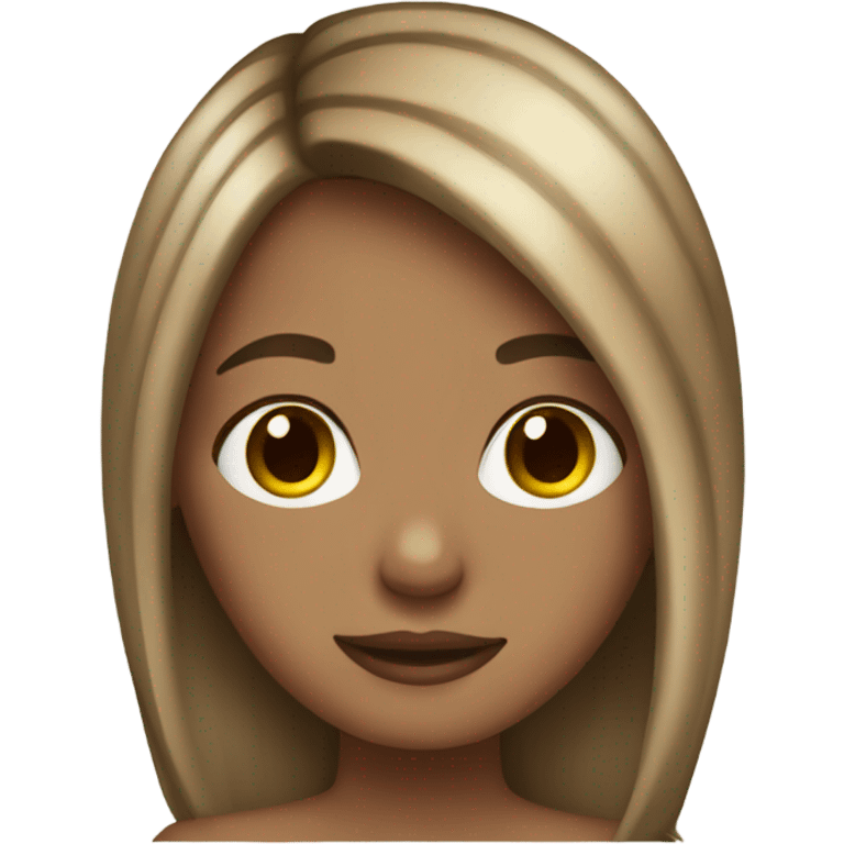 Brown hair girl with blonde highlights emoji