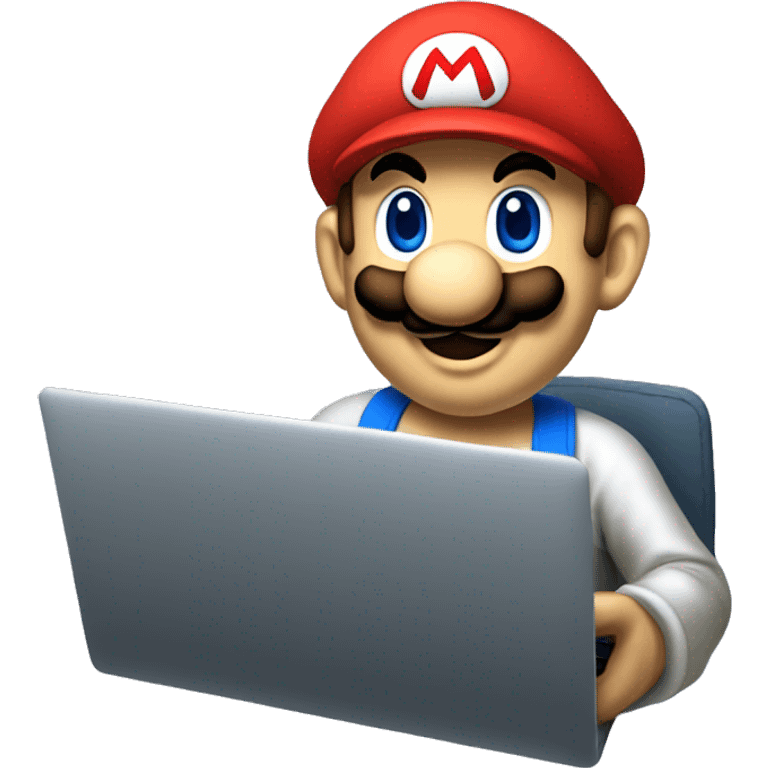 software engineer super mario using a laptop emoji