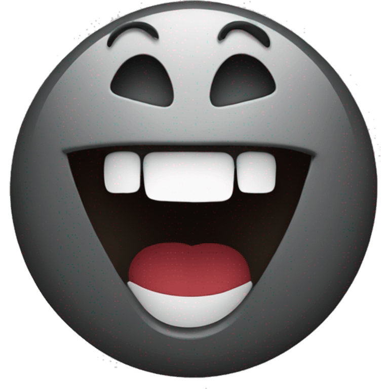 Black emoji  with wide OPEN mouth emoji