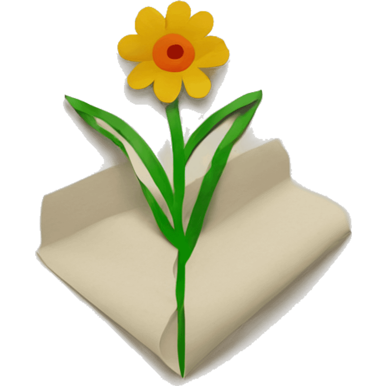 paper with a flower on top  emoji