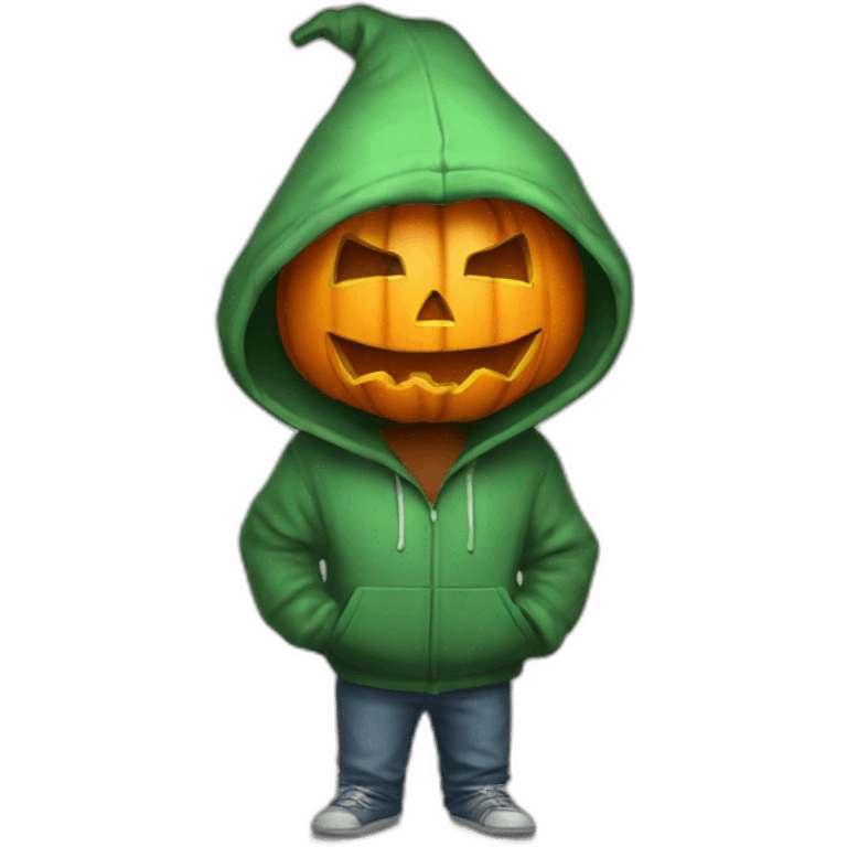 pumpkin wearing hoodie emoji