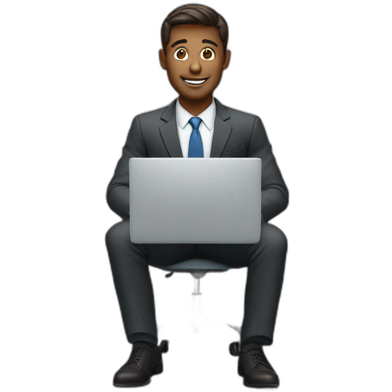 Business man on laptop emoji