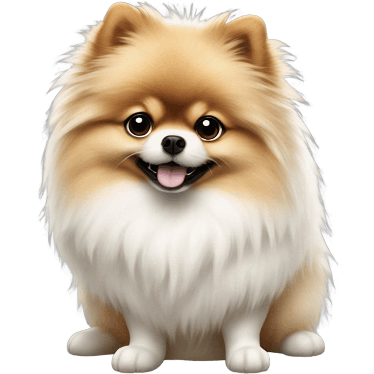 White with black spots Pomeranian  emoji